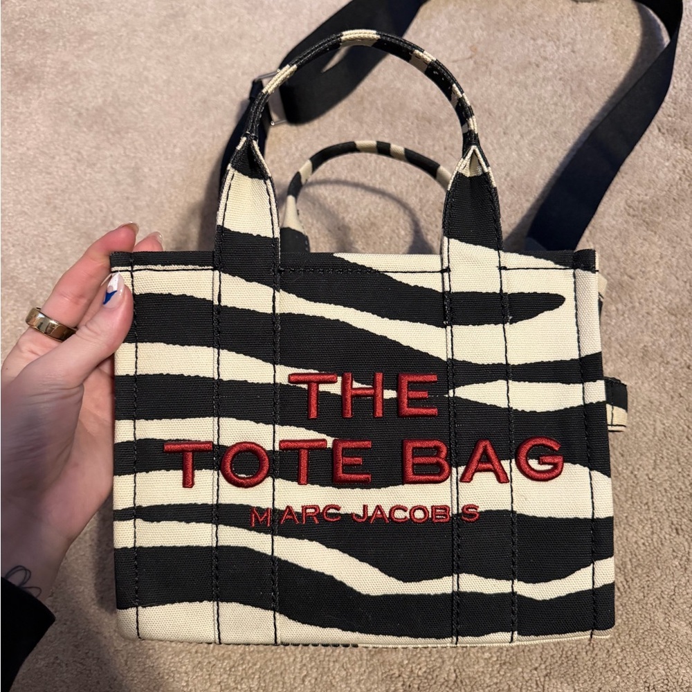 Marc Jacobs Black and Cream Zebra Tote